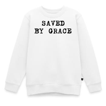 sauvé par la grâce - Sweat Premium enfant bio - blanc - Devant - AI Model Kid Male (0cm)