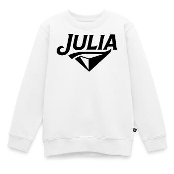 Julia -  Namendesign - Kinder Premium Organic Sweatshirt - Weiß - Vorne - AI Model Kid Male (0cm)