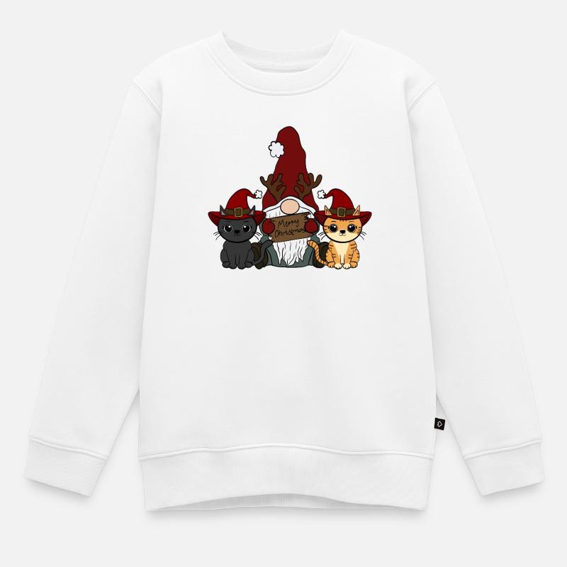 Gnomes de chat - Sweat Premium enfant bio - blanc
