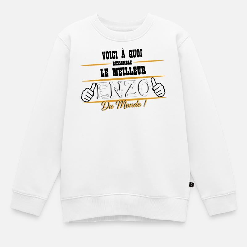 Bester Enzo der Welt - Kinder Premium Organic Sweatshirt - Weiß