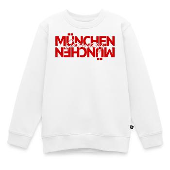 München Germany Script Overlay - Kinder Premium Organic Sweatshirt - Weiß - Vorne - AI Model Kid Male (0cm)