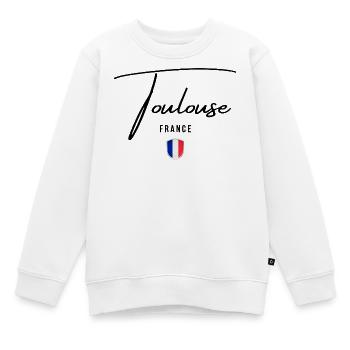 Elegantes Design von Toulouse, Toulouse, Frankreich - Kinder Premium Organic Sweatshirt - Weiß - Vorne - AI Model Kid Male (0cm)