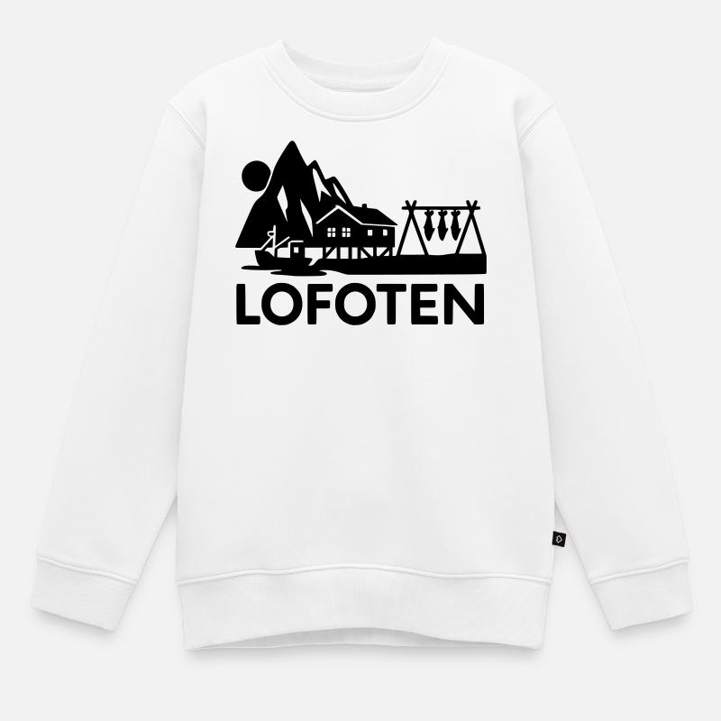 lofoten silhouette - Kinder Premium Organic Sweatshirt - Weiß