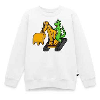 Dino Excavator Dinosaure - Sweat Premium enfant bio - blanc - Devant - AI Model Kid Male (0cm)