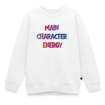 Main Character Energy - Kinder Premium Organic Sweatshirt - Weiß - Vorne - AI Model Kid Male (0cm)