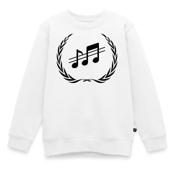 Couronne de notes de musique - Sweat Premium enfant bio - blanc - Devant - AI Model Kid Male (0cm)