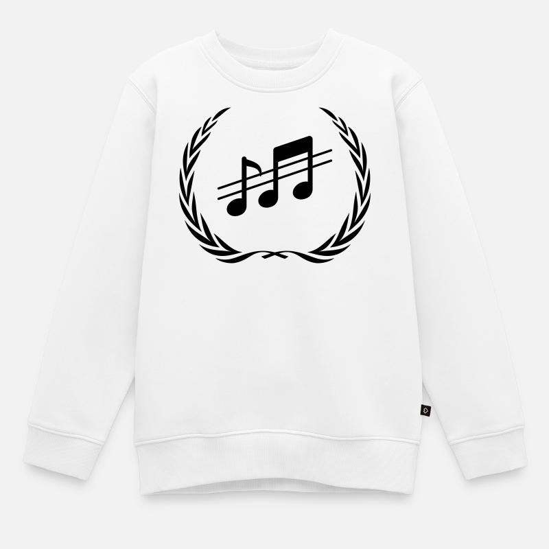 Music Notes Wreath - Kids Premium Organic Sweatshirt - white