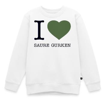 I love Saure Gurken - Kinder Premium Organic Sweatshirt - Weiß - Vorne - AI Model Kid Male (0cm)