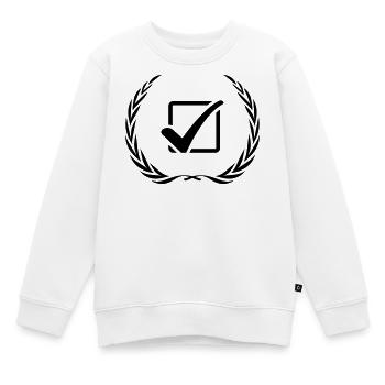 Häkchen Ankreuzen Kranz - Kinder Premium Organic Sweatshirt - Weiß - Vorne - AI Model Kid Male (0cm)