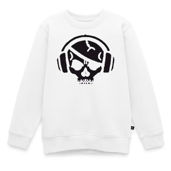 Schädel mit Kopfhörer - Kinder Premium Organic Sweatshirt - Weiß - Vorne - AI Model Kid Male (0cm)