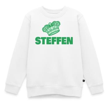 Vorname Steffen - Kinder Premium Organic Sweatshirt - Weiß - Vorne - AI Model Kid Male (0cm)