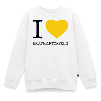 I love Bratkartoffeln - Kinder Premium Organic Sweatshirt - Weiß - Vorne - AI Model Kid Male (0cm)