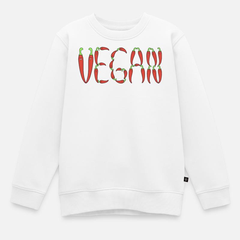 Veganer Chili - Kinder Premium Organic Sweatshirt - Weiß