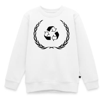 Couronne de symbole de recyclage - Sweat Premium enfant bio - blanc - Devant - AI Model Kid Male (0cm)