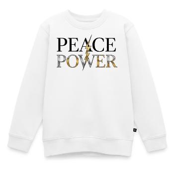 Frieden und Macht - Kinder Premium Organic Sweatshirt - Weiß - Vorne - AI Model Kid Male (0cm)