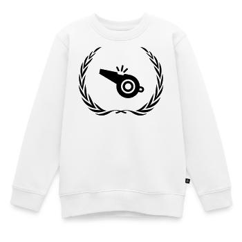 Trillerpfeife Pfeife Kranz - Kinder Premium Organic Sweatshirt - Weiß - Vorne - AI Model Kid Male (0cm)