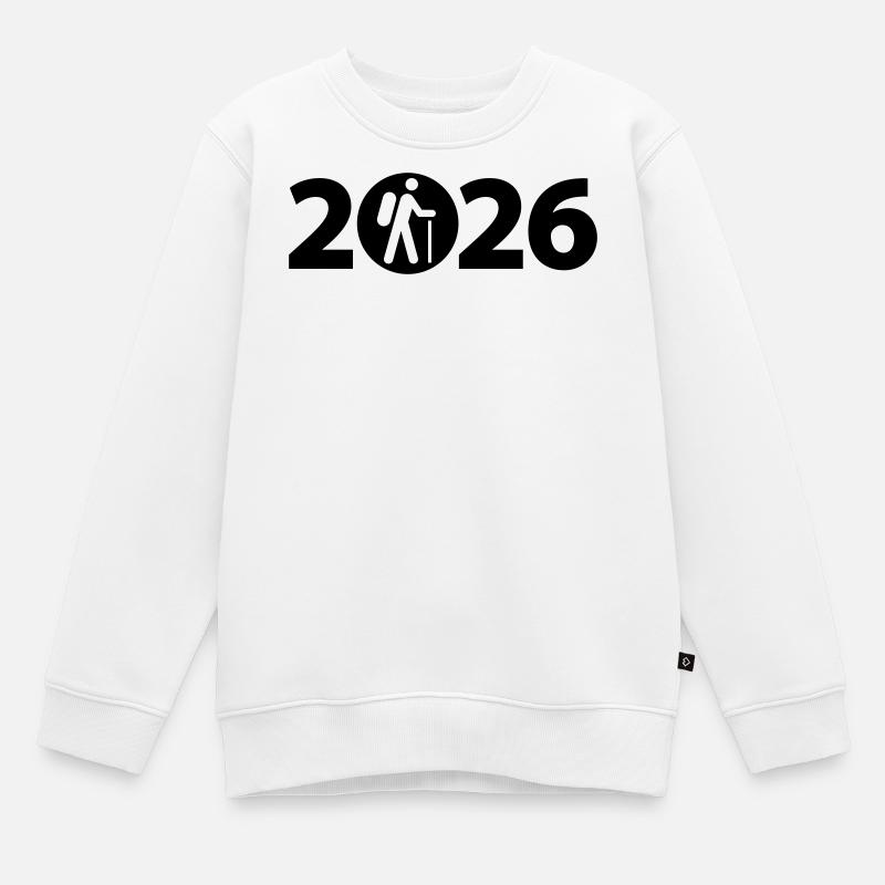 Randonnée 2026, Camino, Pèlerinage, Chemin de Saint-Jacques - Sweat Premium enfant bio - blanc