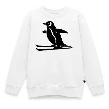 Minimalistischer Pinguin Skifahrer Winter Sport - Kinder Premium Organic Sweatshirt - Weiß - Vorne - AI Model Kid Male (0cm)