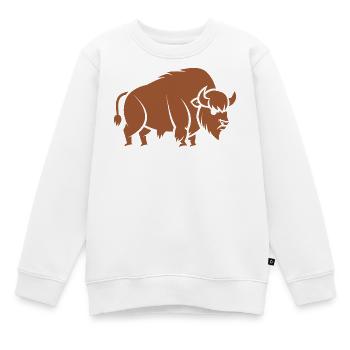 Bison - Sweat Premium enfant bio - blanc - Devant - AI Model Kid Male (0cm)