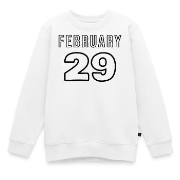 29. Februar - Kinder Premium Organic Sweatshirt - Weiß - Vorne - AI Model Kid Male (0cm)