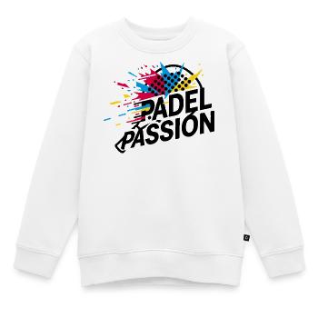 Padel Passion - Kids Premium Organic Sweatshirt - white - Front - AI Model Kid Male (0cm)