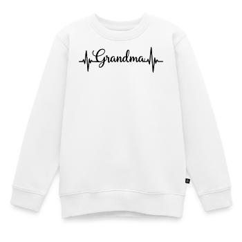 Grandma Herzschlag Schriftzug - Kinder Premium Organic Sweatshirt - Weiß - Vorne - AI Model Kid Male (0cm)