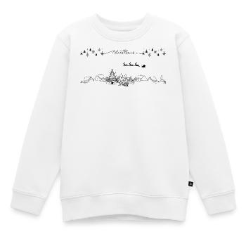 Panorama de la Maison d’Hiver Dessin au trait - Sweat Premium enfant bio - blanc - Devant - AI Model Kid Male (0cm)