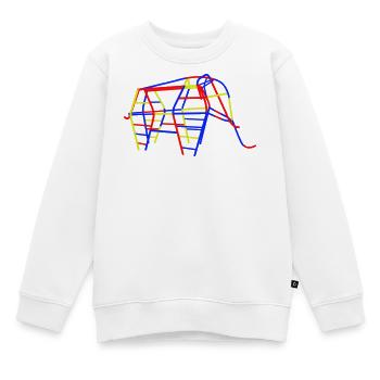 Éléphant grimpeur en RDA - Sweat Premium enfant bio - blanc - Devant - AI Model Kid Male (0cm)