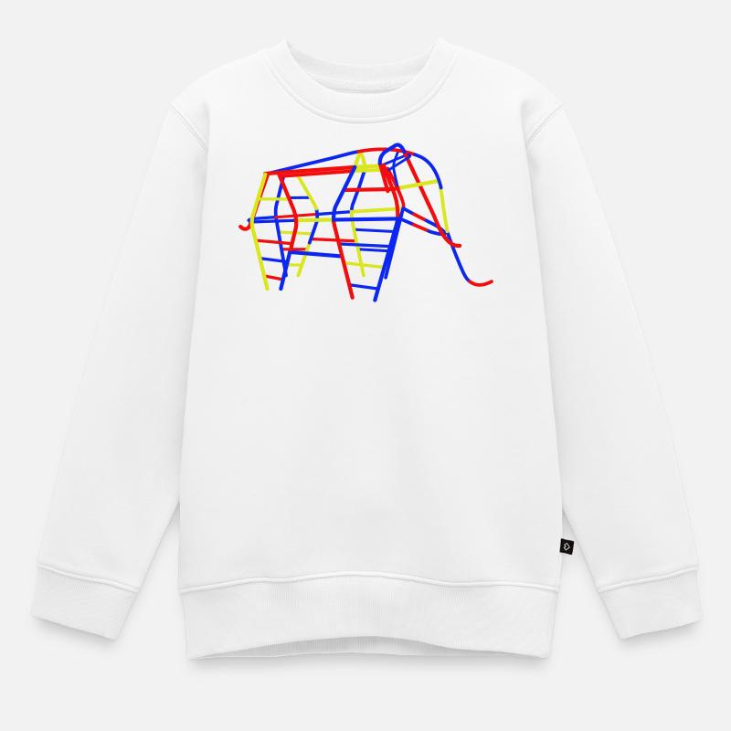 Éléphant grimpeur en RDA - Sweat Premium enfant bio - blanc