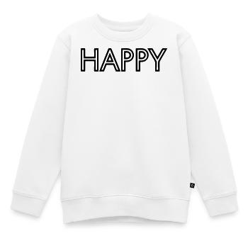Glücklich - Kinder Premium Organic Sweatshirt - Weiß - Vorne - AI Model Kid Male (0cm)