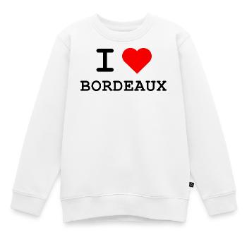 J’adore Bordeaux - Ich liebe Bordeaux - Sweat Premium enfant bio - blanc - Devant - AI Model Kid Male (0cm)