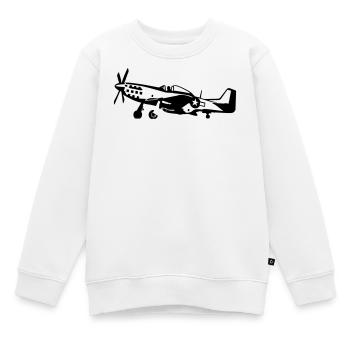 P-51 - Sweat Premium enfant bio - blanc - Devant - AI Model Kid Male (0cm)
