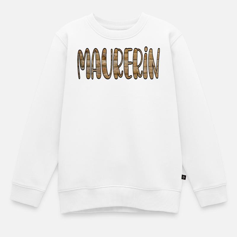 Construction industry bricklayer house construction - Kids Premium Organic Sweatshirt - white