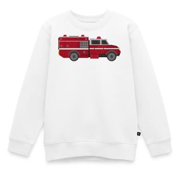 Camion de pompiers - Sweat Premium enfant bio - blanc - Devant - AI Model Kid Male (0cm)