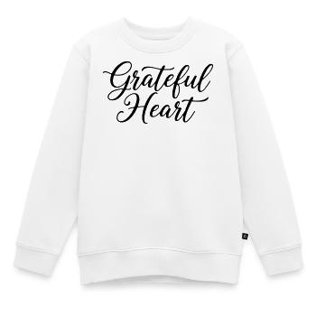 Grateful Heart Script - Kinder Premium Organic Sweatshirt - Weiß - Vorne - AI Model Kid Male (0cm)
