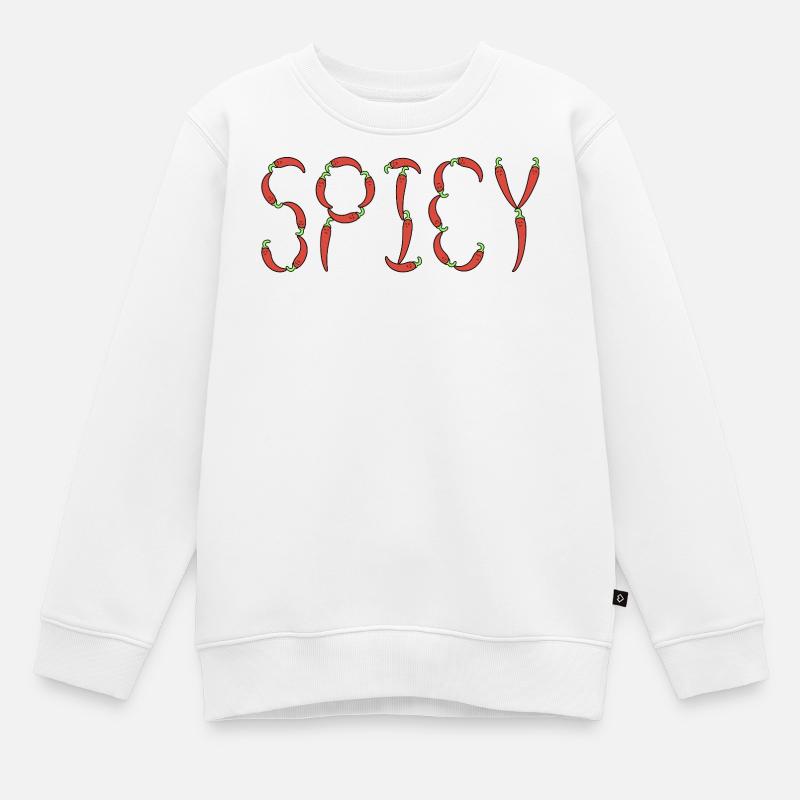 Chili épicé - Sweat Premium enfant bio - blanc