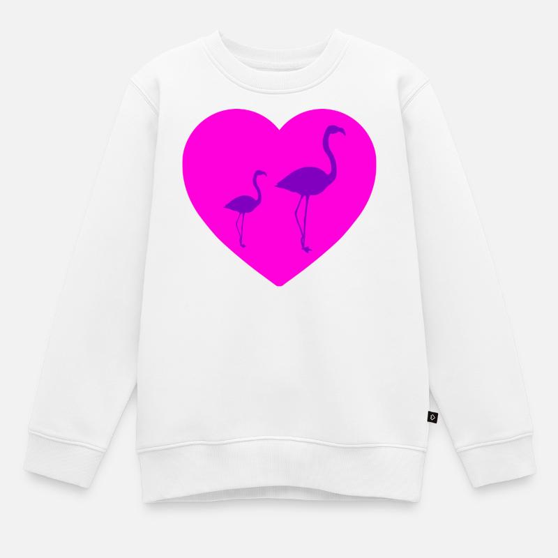 Flamingos - Kinder Premium Organic Sweatshirt - Weiß