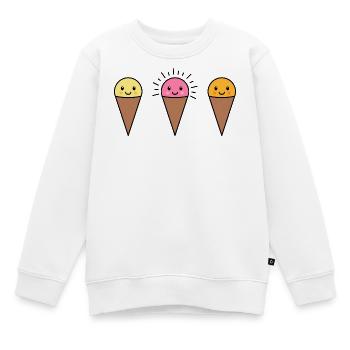 Kawaii Eis in der Waffel - Kinder Premium Organic Sweatshirt - Weiß - Vorne - AI Model Kid Male (0cm)