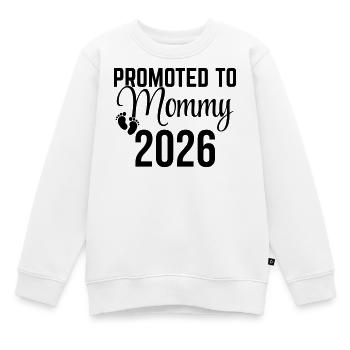 Promoted to Mommy 2026 – Werdende Mommy Design - Kinder Premium Organic Sweatshirt - Weiß - Vorne - AI Model Kid Male (0cm)