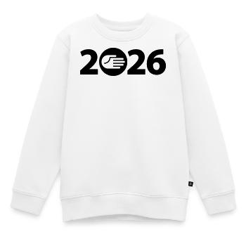 Bonjour, amitié 2026 - Sweat Premium enfant bio - blanc - Devant - AI Model Kid Male (0cm)