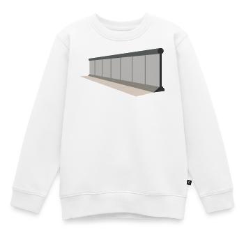 Graue Paneelwand Panorama - Kinder Premium Organic Sweatshirt - Weiß - Vorne - AI Model Kid Male (0cm)