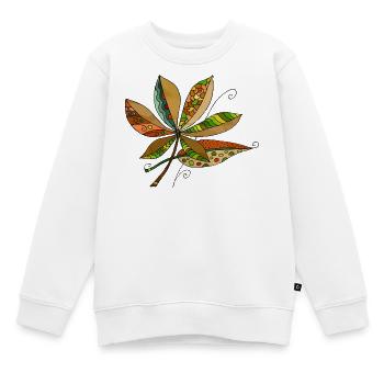 leaves - Kids Premium Organic Sweatshirt - white - Front - AI Model Kid Male (0cm)