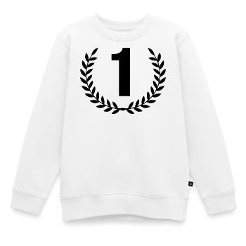 1 Kranz - Kinder Premium Organic Sweatshirt - Weiß - Vorne - AI Model Kid Male (0cm)