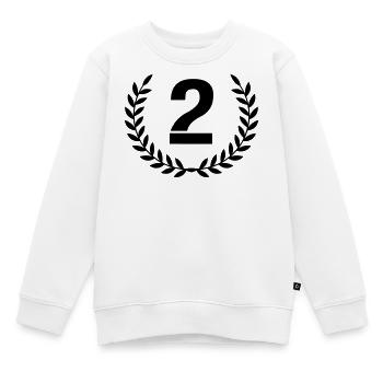2 Kranz - Kinder Premium Organic Sweatshirt - Weiß - Vorne - AI Model Kid Male (0cm)