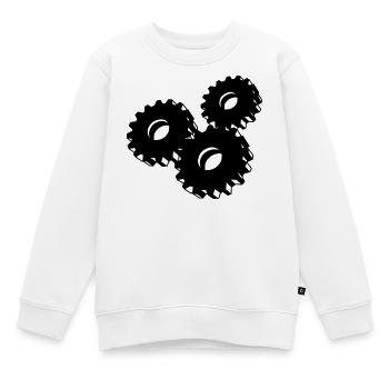Roue dentée - Sweat Premium enfant bio - blanc - Devant - AI Model Kid Male (0cm)