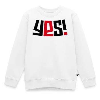 Ja! - Kinder Premium Organic Sweatshirt - Weiß - Vorne - AI Model Kid Male (0cm)