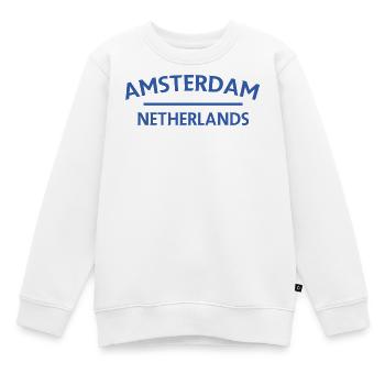 Amsterdam – Niederländisches Textdesign - Kinder Premium Organic Sweatshirt - Weiß - Vorne - AI Model Kid Male (0cm)