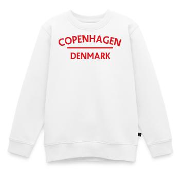 Kopenhagen – Dänemark Textdesign - Kinder Premium Organic Sweatshirt - Weiß - Vorne - AI Model Kid Male (0cm)