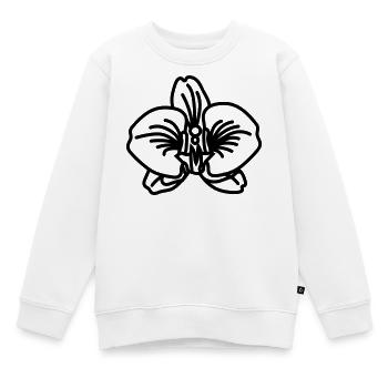 orchidée - Sweat Premium enfant bio - blanc - Devant - AI Model Kid Male (0cm)