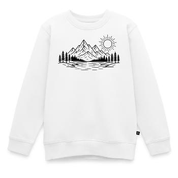 Forêt naturelle des montagnes - Sweat Premium enfant bio - blanc - Devant - AI Model Kid Male (0cm)